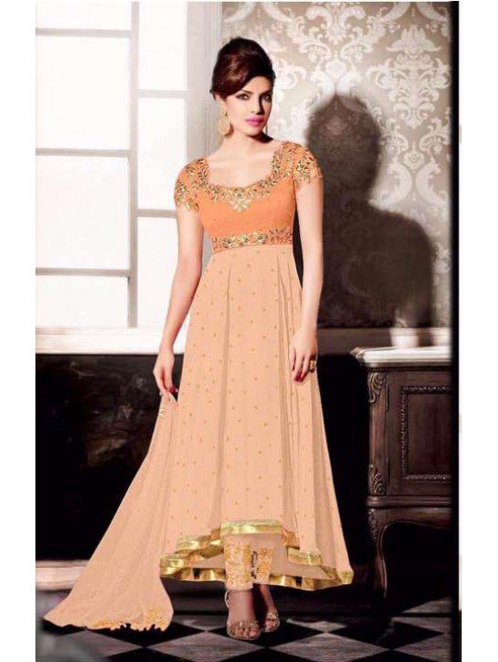 ZHR5123-B ORANGE HEROINE PRIYANKA CHOPRA STYLISH DRESS