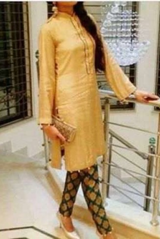 Elegant Evening Wear Ready Made Silk Suit