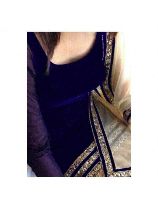 Sajawat Vel42C  Blue Velvet Salwar Kameez Suit