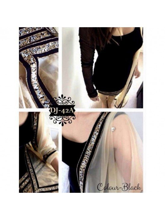 Black Velvet Salwar Kameez Suit