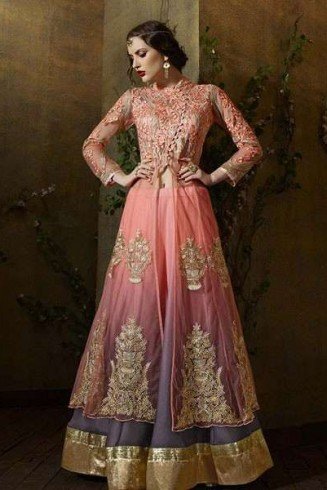 8108 PINK KARMA TRENDS ANARKALI STYLE EID DRESS 2016