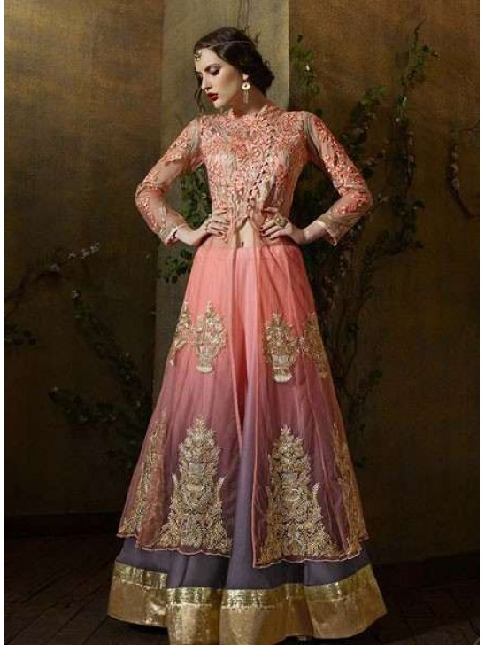 8108 PINK KARMA TRENDS ANARKALI STYLE EID DRESS 2016