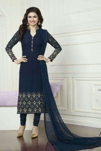 K3575 BLUE KASEESH PRACHI-16 GEORGETTE SALWAR KAMEEZ