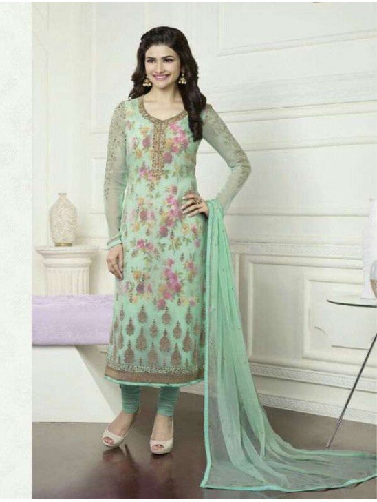 K3577 MINT GREEN KASEESH PRACHI-16 GEORGETTE SALWAR KAMEEZ