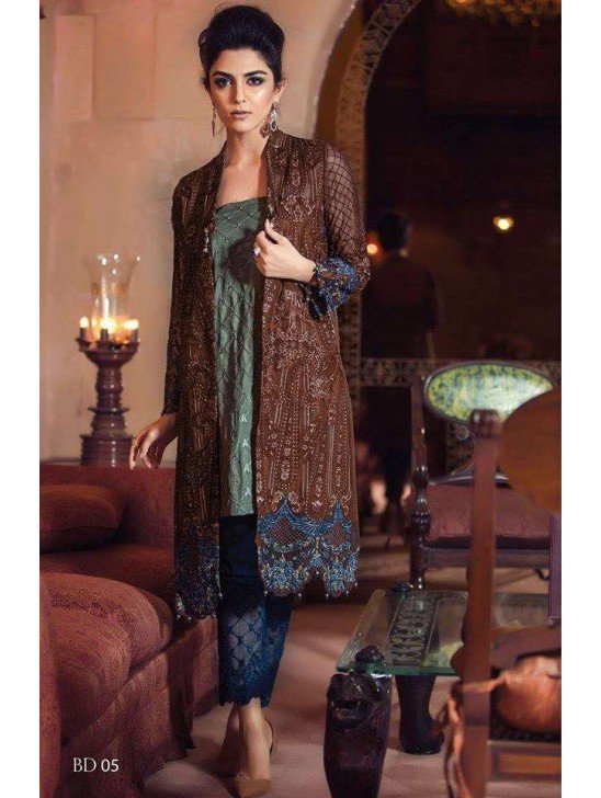 6005 BROWN MARIA B STYLE PAKISTANI SALWAR KAMEEZ SUIT