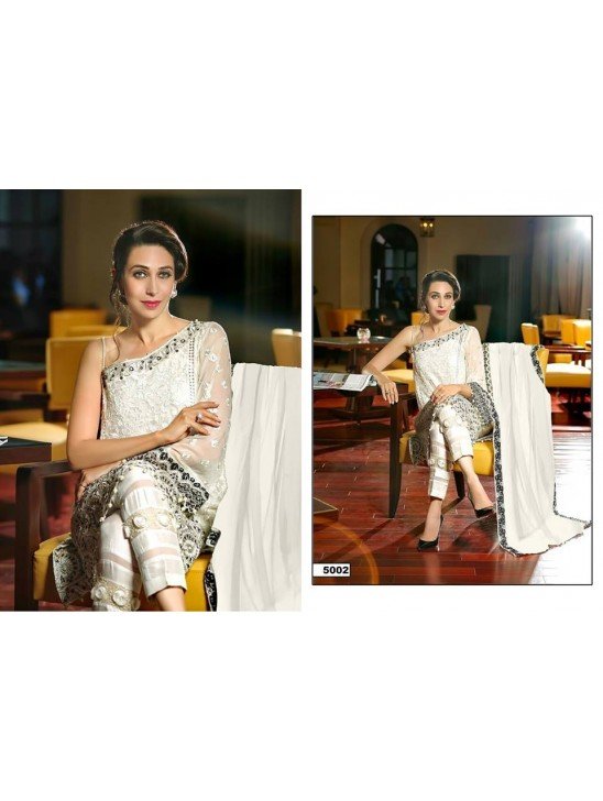 5002 WHITE SALWAR KAMEEZ MEENAZ ASIM JOFA PAKISTANI STYLE SUIT