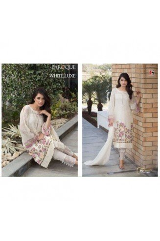 7004 WHITE BAROQUE BY DEEPSY GEORGETTE PAKISTANI STYLE SUIT 