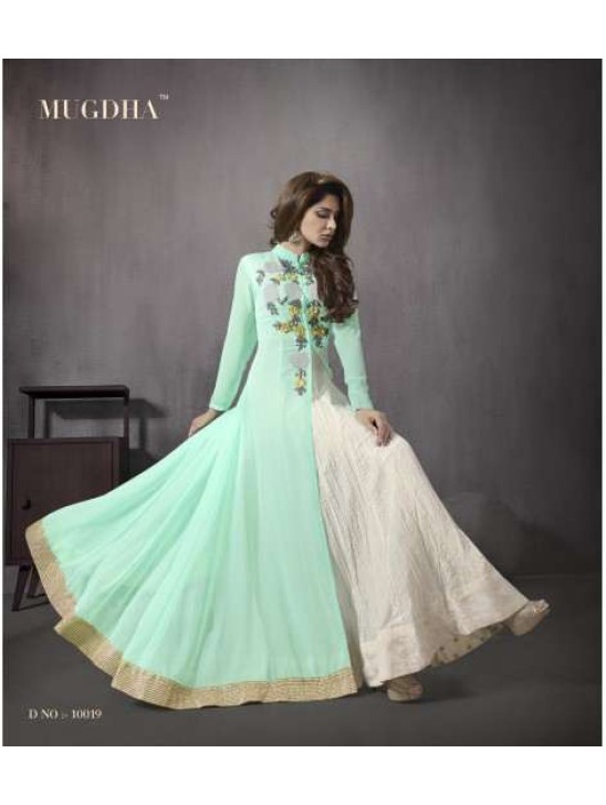 MG10019 LIMPET SHELL SOLITAIRE MUGDHA GEORGETTE ANARKALI SUIT