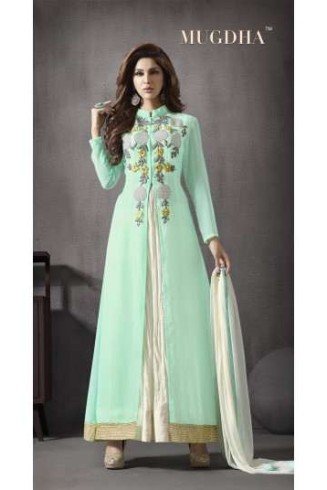 MG10019 LIMPET SHELL SOLITAIRE MUGDHA GEORGETTE ANARKALI SUIT