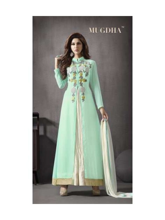 MG10019 LIMPET SHELL SOLITAIRE MUGDHA GEORGETTE ANARKALI SUIT