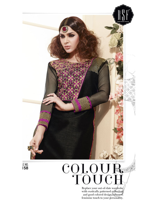 ZRSF-10158  MUSKAAN BLACK DESIGNER SALWAR KAMEEZ PARTY WEAR SUIT