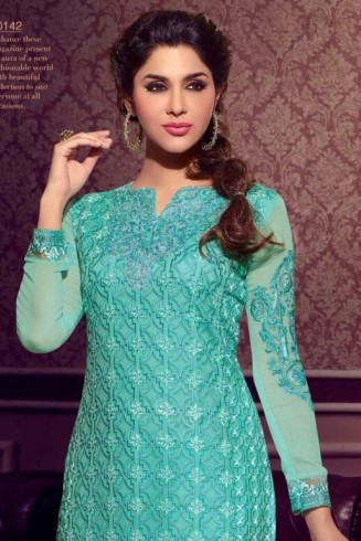 SEA BLUE RSF RIYAL INDIAN PARTY WEAR SUIT