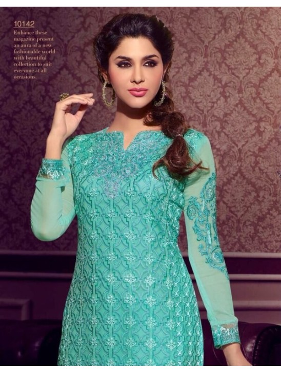 SEA BLUE RSF RIYAL INDIAN PARTY WEAR SUIT