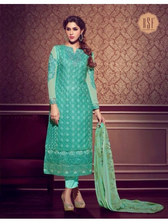 SEA BLUE RSF RIYAL INDIAN PARTY WEAR SUIT