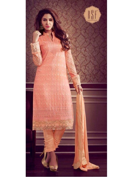 CORAL PEACH INDIAN PARTY WEAR SUIT