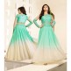 86004 AQUAGREEN AND BEIGE NITYA NET AND SHADED GEORGETTE PARTY WEAR DESIGNER SUIT