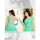 86004 AQUAGREEN AND BEIGE NITYA NET AND SHADED GEORGETTE PARTY WEAR DESIGNER SUIT