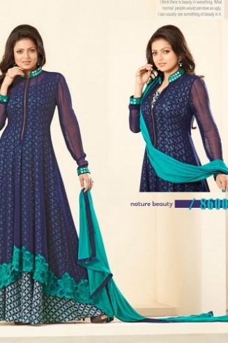 86008 BLUE NITYA GEORGETTE PARTY WEAR DESIGNER SUIT