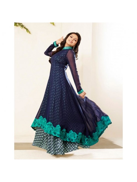 86008 BLUE NITYA GEORGETTE PARTY WEAR DESIGNER SUIT