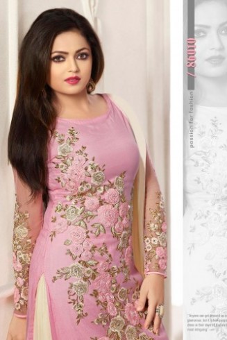 86010 PINK AND BEIGE NITYA PARTY WEAR DESIGNER SUIT