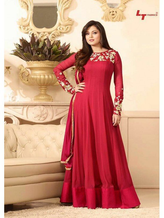 88001 RED LT NITYA PARTY WEAR ANARKALI SUIT