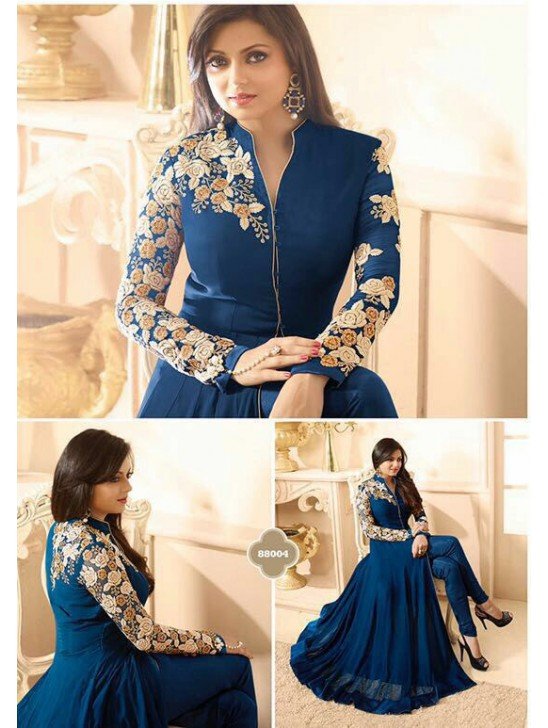 88004 ROYAL BLUE LT NITYA PARTY WEAR ANARKALI SUIT