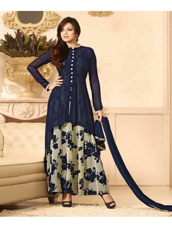 88009 NAVY BLUE LT NITYA PARTY WEAR ANARKALI SUIT