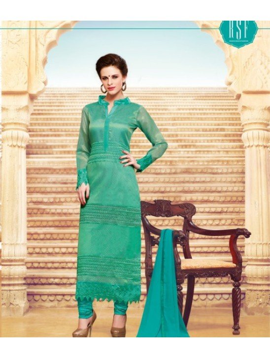 BISCAY GREEN EMERALD DESIGNER PARTY WEAR SALWAR KAMEEZ SUIT