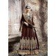 KJ01 DARK BROWN KAJOL EMBROIDERED ANARKALI SUIT