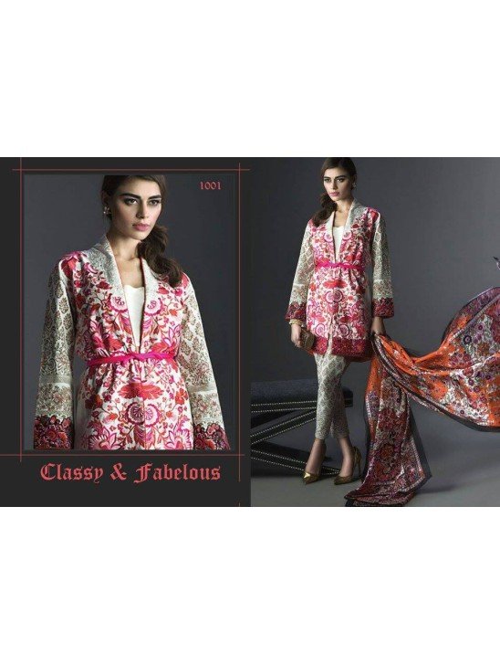 ZDS1001 FLORAL PALE DOGWOOD PINK AND GREY DEEPSY DESIGNER LUXURY GEORGETTE SUIT