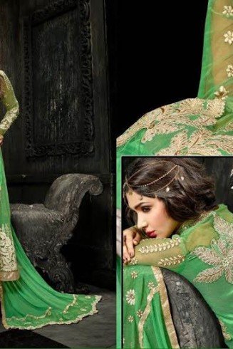 Princess Simayaa 1009 Green Flash Wedding Wear Anarkali Dress