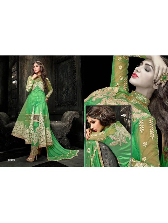 Princess Simayaa 1009 Green Flash Wedding Wear Anarkali Dress