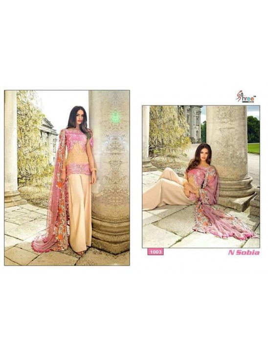 Pink & Beige Pakistani Embroidered Readymade Salwar Suit