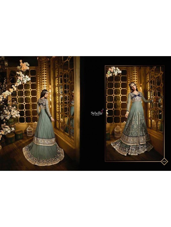 S44 GREY BLOSSOM SYBELLA DESIGNER LEHENGA DRESS