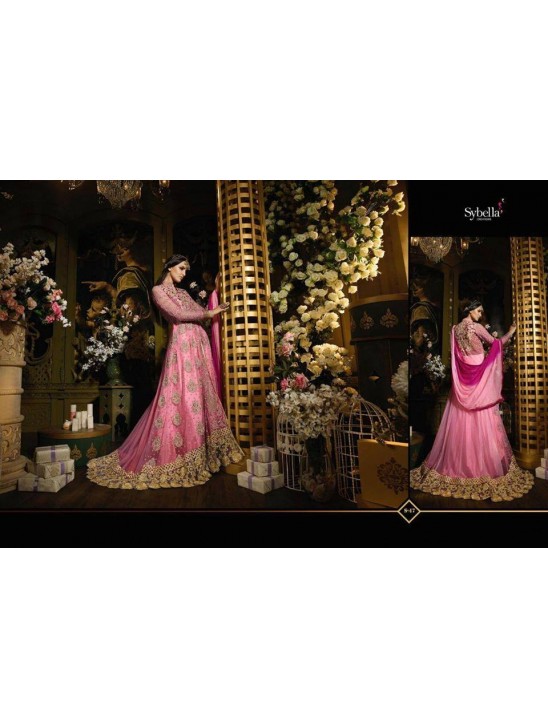 S47 PINK BLOSSOM SYBELLA DESIGNER LEHENGA DRESS