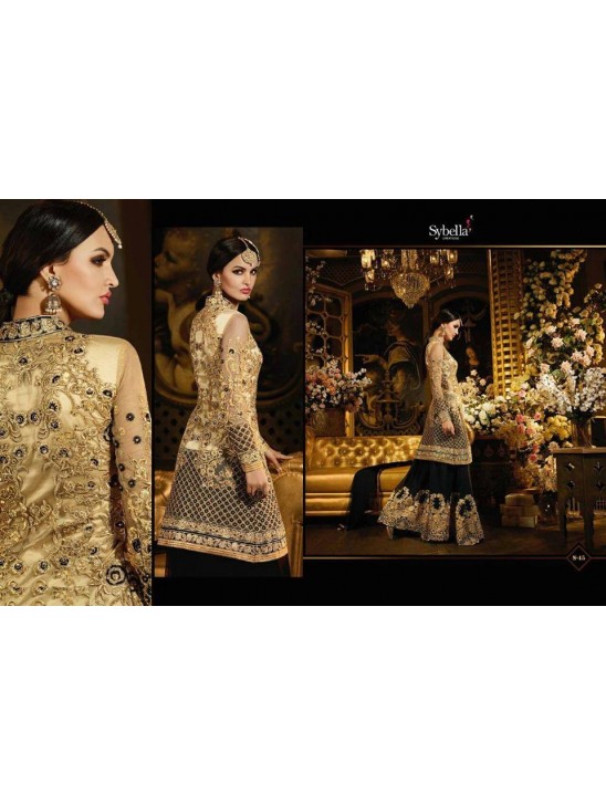 S45 GOLD AND BLACK BLOSSOM SYBELLA DESIGNER PALAZZO SUIT