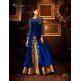 BLUE AND GOLD EMBROIDERED LEHENGA DRESS