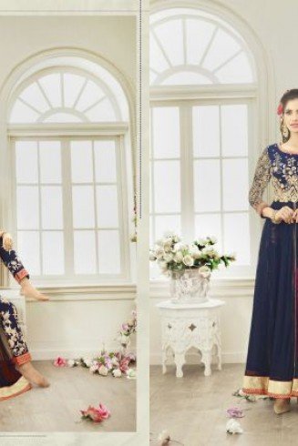 Blue Indian Gown Designer Anarkali Party Suit