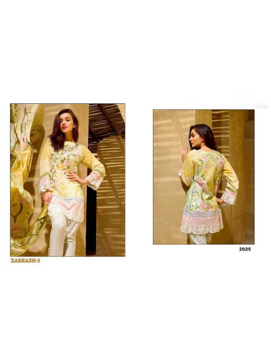 Z2025 ZARKASH-3 PRINTED CAMBRIC COTTON/LAWN SALWAR KAMEEZ SUIT