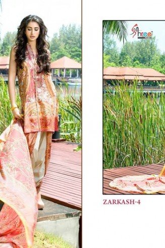 ZK2036 ZARKASH-4 PRINTED CAMBRIC COTTON READY MADE SUIT