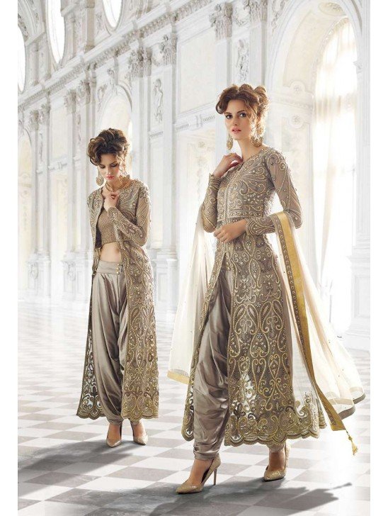 Lilac Grey Zoya Wedding  Lengha Outfit