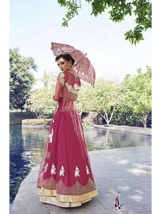 Hot Pink Embroidered Lehenga Indian Wedding Attire